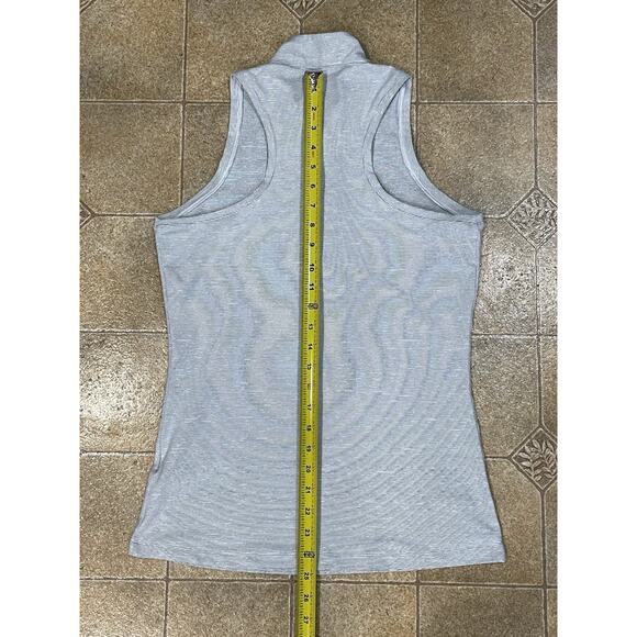 Nike Golf Dri Fit -Club Top Sleeveless 1/4 Zip Polo Black/Gray Striped Sz Small - Picture 5 of 10